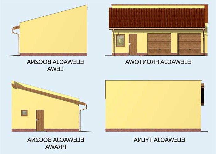 G85 garaż dwustanowiskowy z pomieszczeniami gospodarczymi